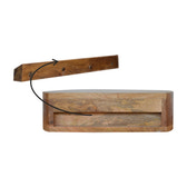 Wall Mounted Rounded Bedside Table | Oak-Ish Solid Mango Wood Wall-Mounted