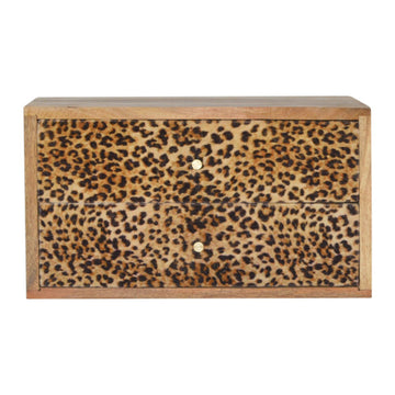 Wall Leopard Print Bedside Table
