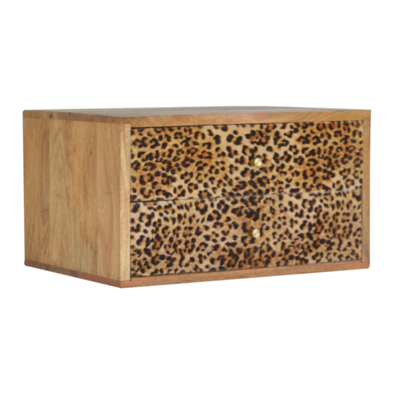 Wall Leopard Print Bedside Table