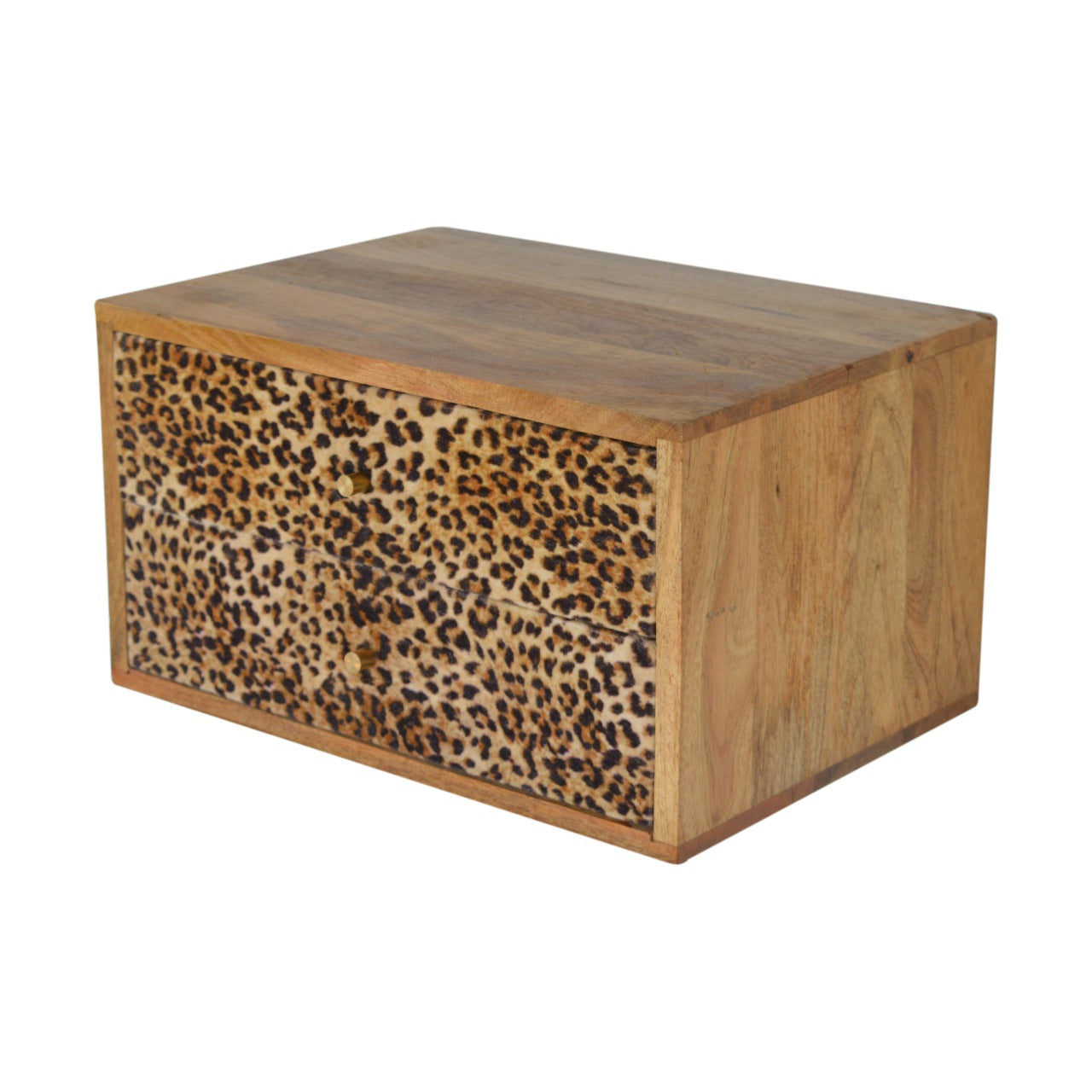 Wall Leopard Print Bedside Table