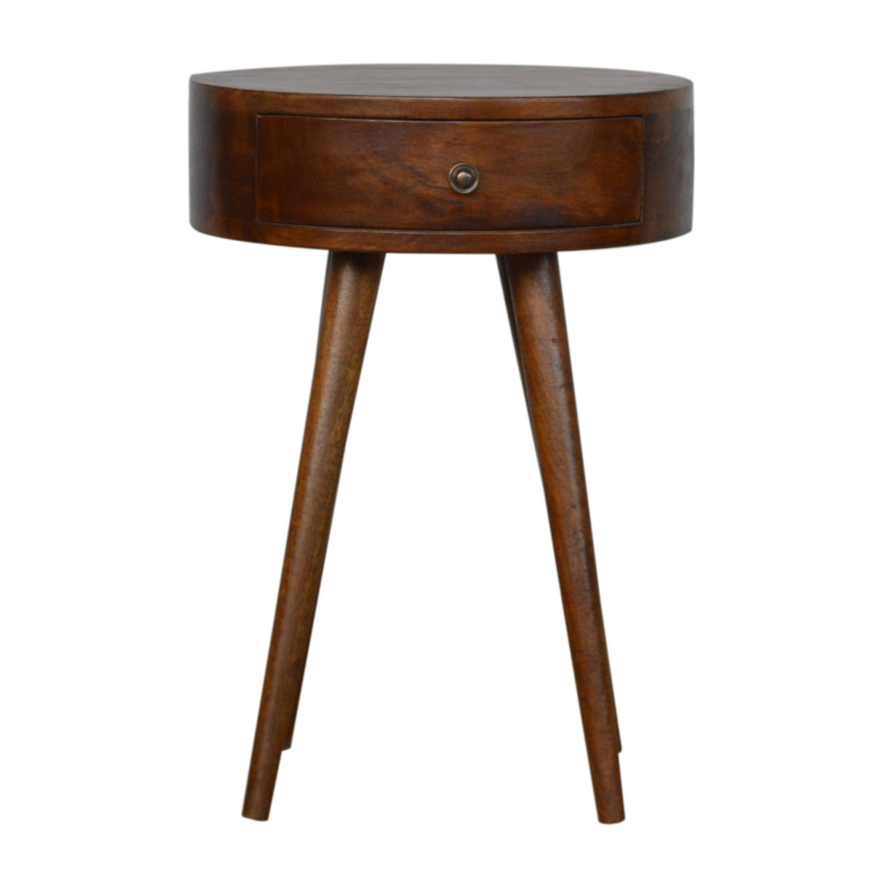 Nordic Chestnut Circular Bedside Table