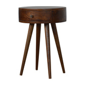 Nordic Chestnut Circular Bedside Table