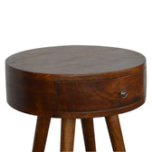 Nordic Chestnut Circular Bedside Table