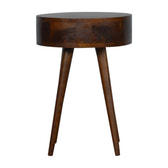 Nordic Chestnut Circular Bedside Table