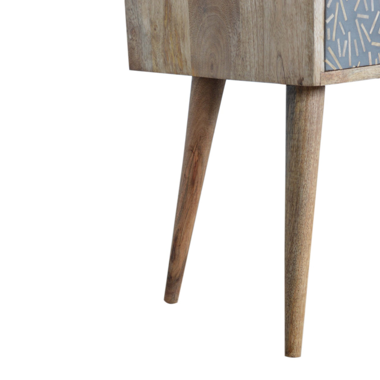 Mini Cement Chip Drawer Bedside Table | Oak-Ish Solid Mango Wood