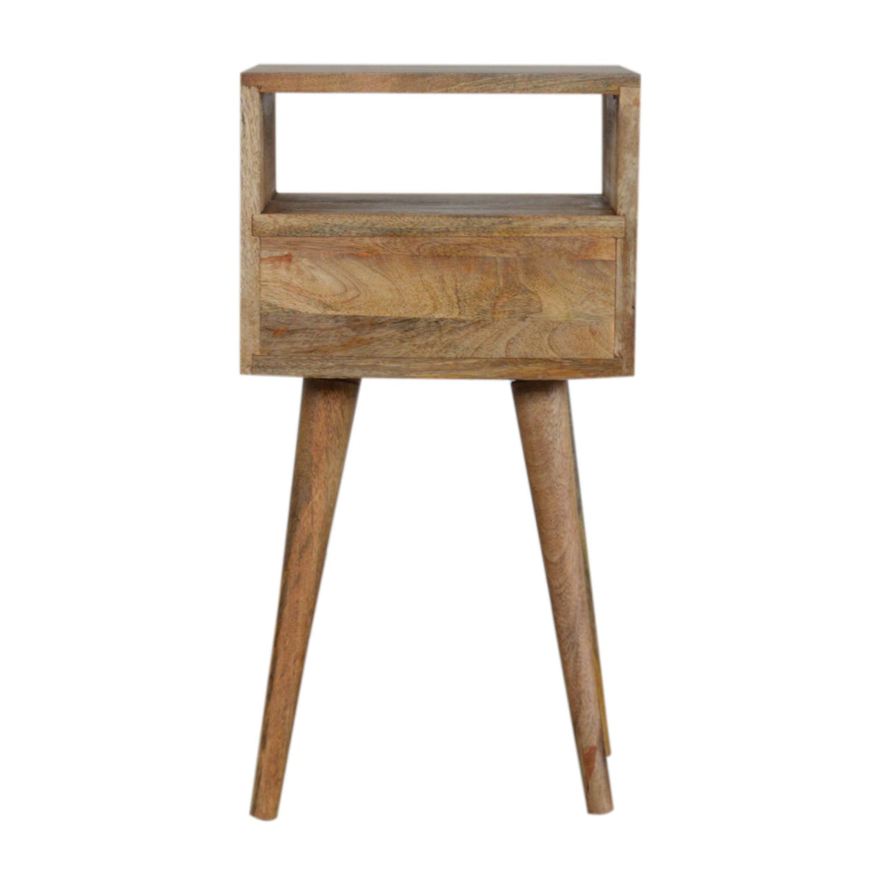 Mini Cement Chip Drawer Bedside Table | Oak-Ish Solid Mango Wood
