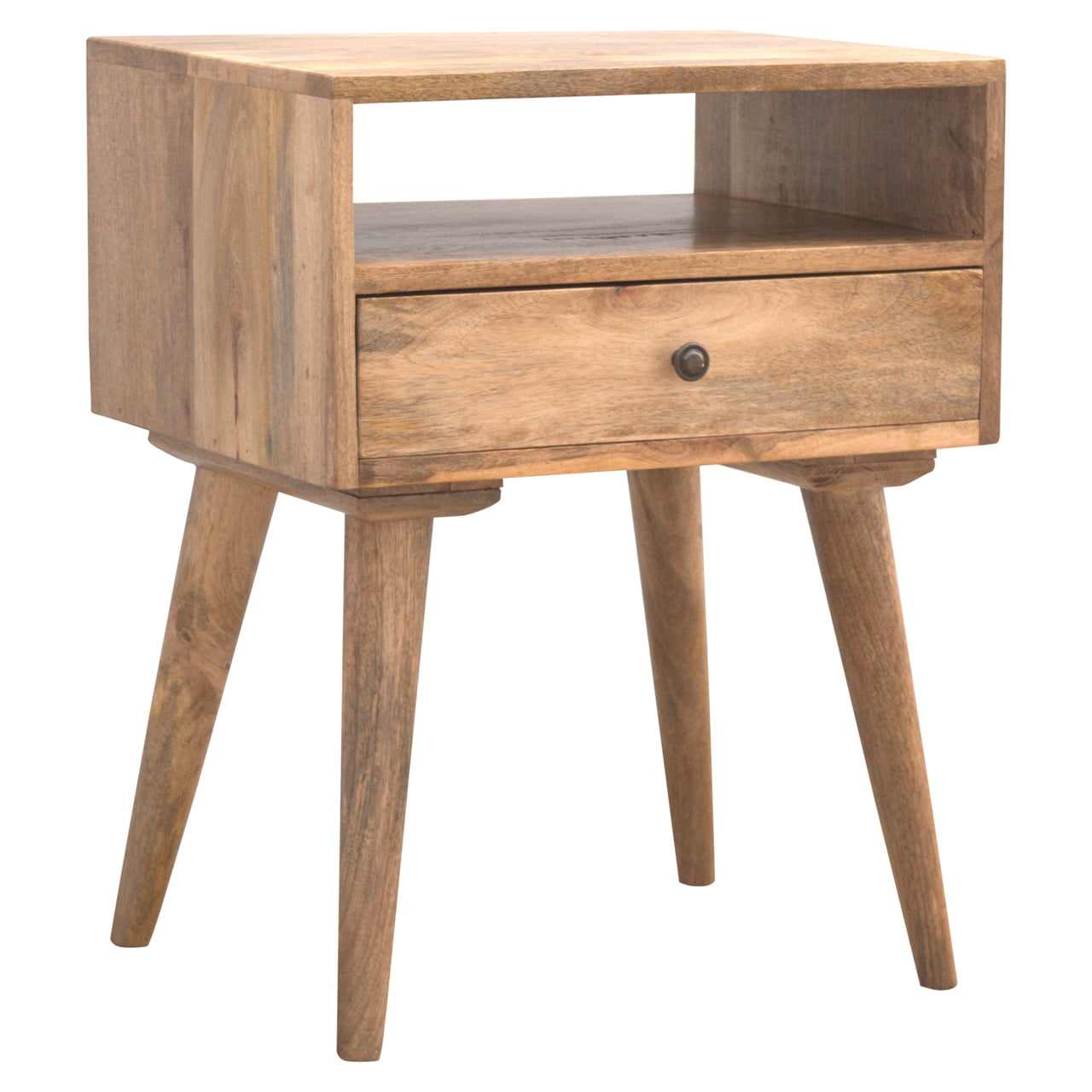 Modern Bedside with Open Slot Bedside Table | Oak Mango Wood