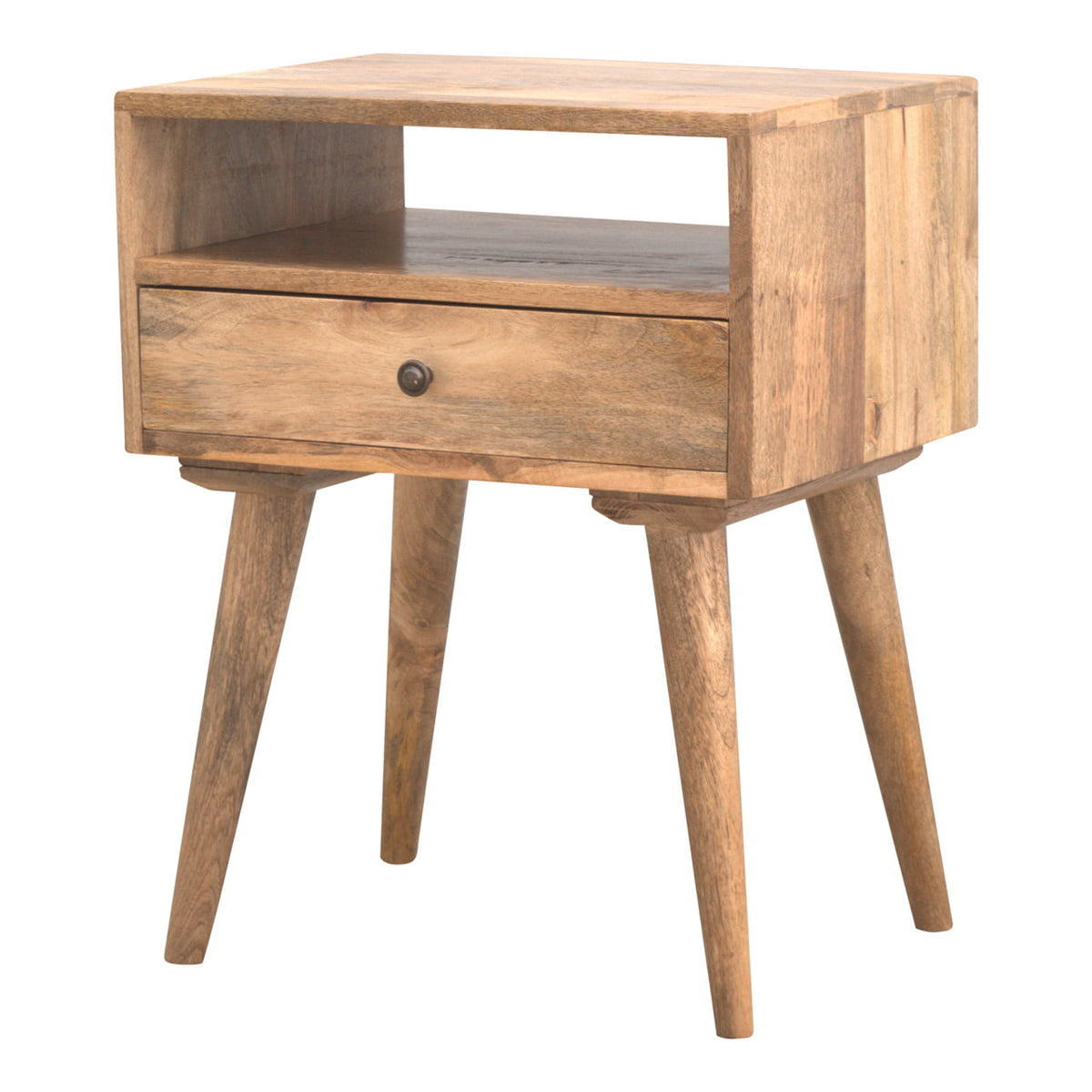 Modern Bedside with Open Slot Bedside Table | Oak Mango Wood