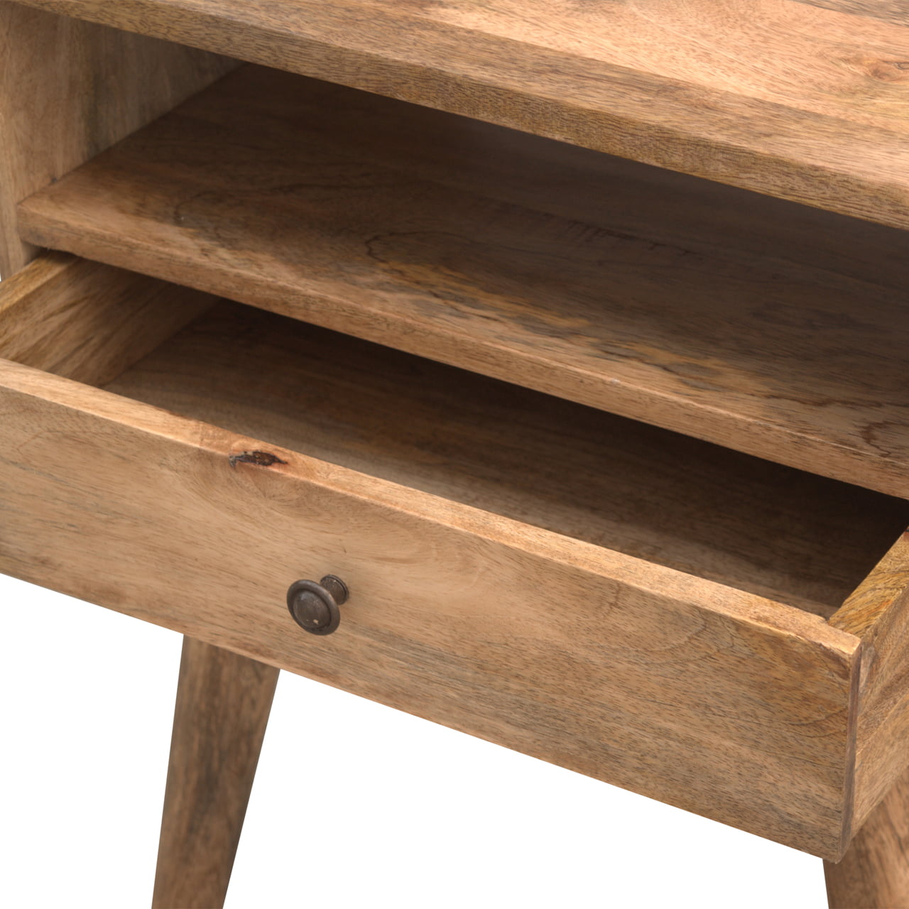 Modern Bedside with Open Slot Bedside Table | Oak Mango Wood