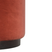 Brick Red Footstool with Gold Base | Velvet