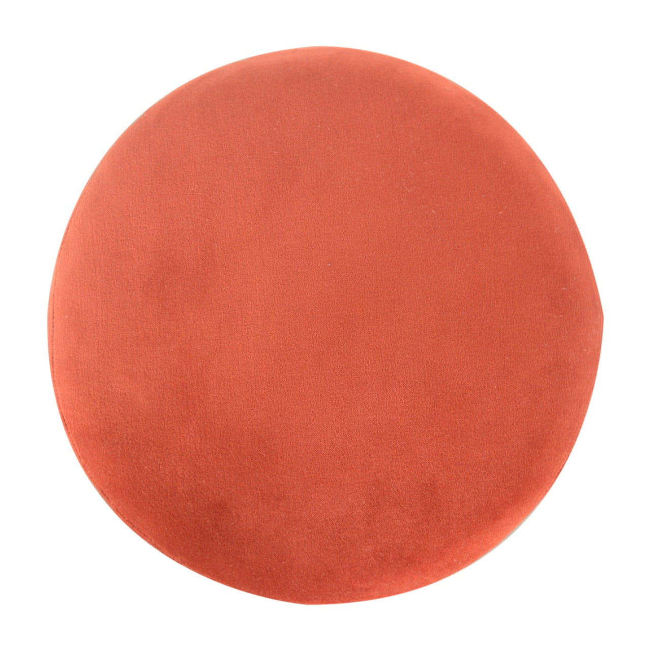 Brick Red Footstool with Gold Base | Velvet