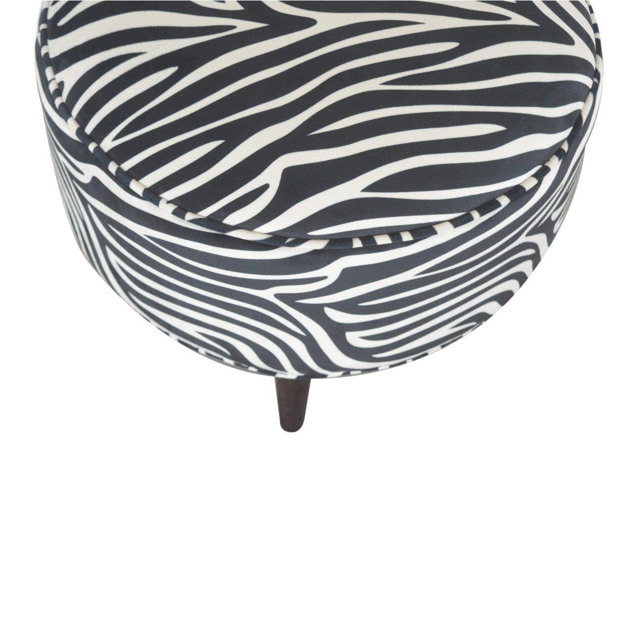 Zebra Nordic Style Footstool | Cotton Velvet