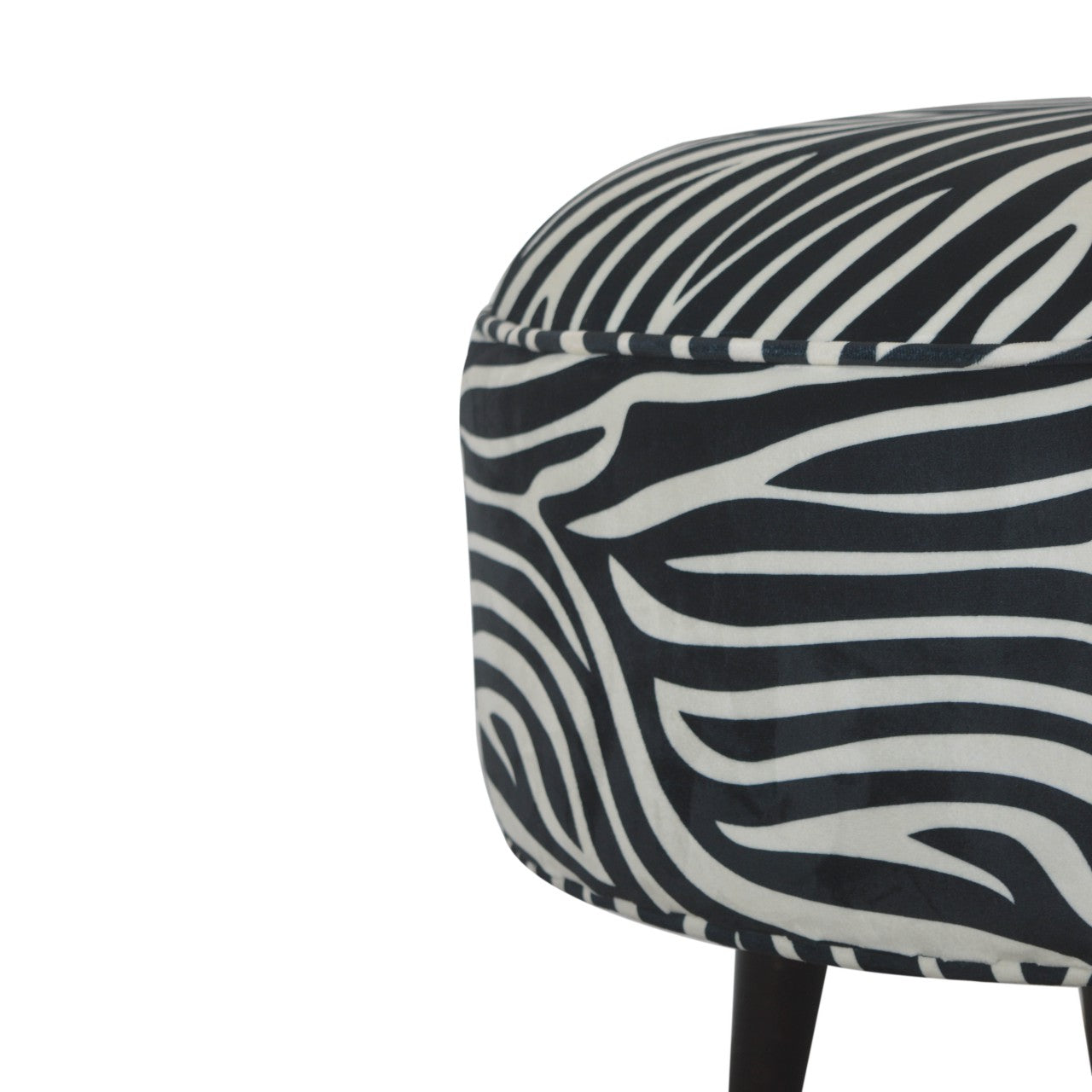 Zebra Nordic Style Footstool | Cotton Velvet