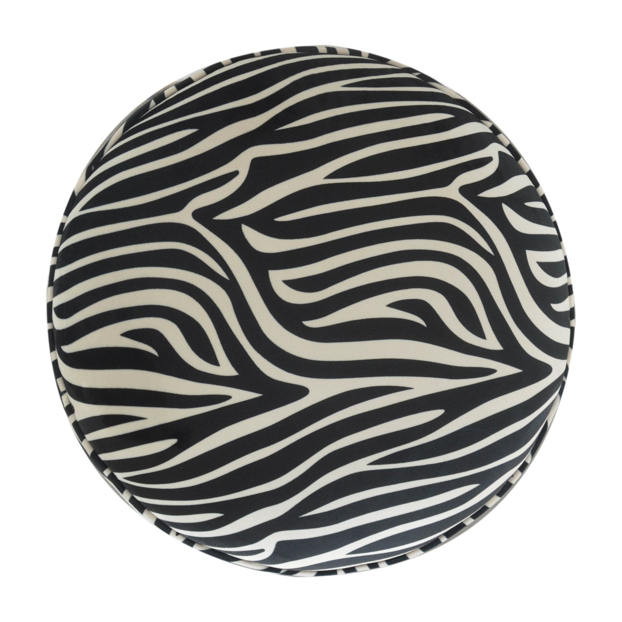 Zebra Nordic Style Footstool | Cotton Velvet