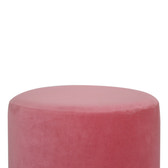 Large Pink Footstool with Gold Base | Cotton Velvet