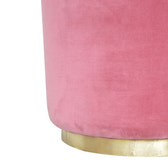 Large Pink Footstool with Gold Base | Cotton Velvet