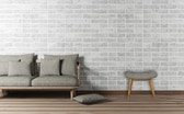 Curved Grey Tweed Bench | Oak-Ish