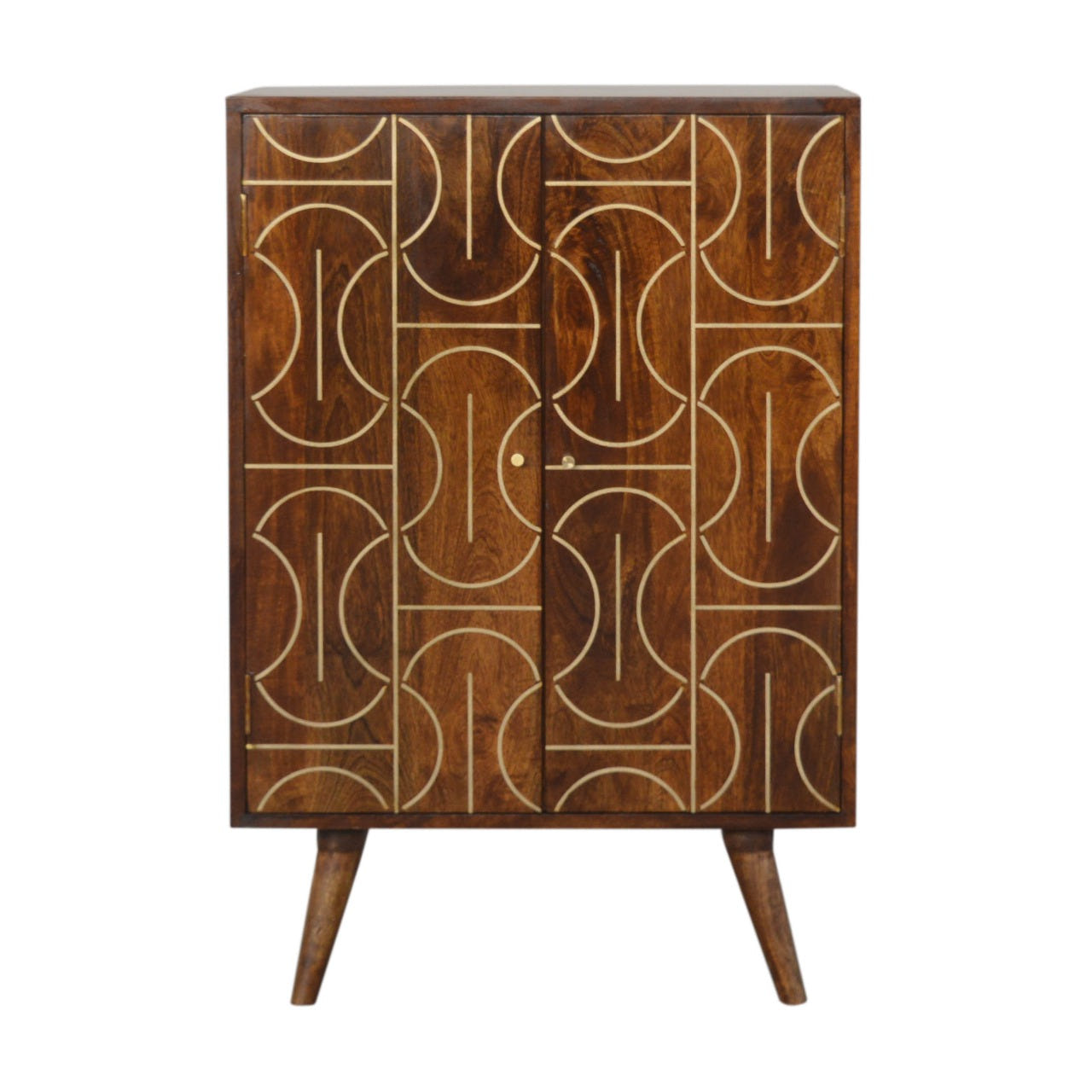 Chestnut Inlay Abstract Chest of Drawers