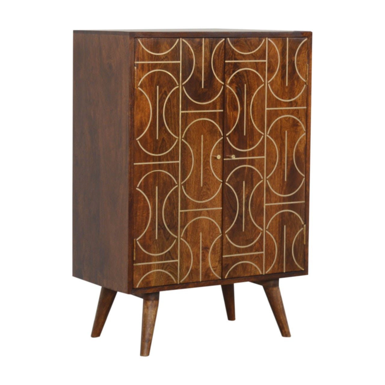 Chestnut Inlay Abstract Chest of Drawers