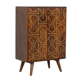 Chestnut Inlay Abstract Cabinet