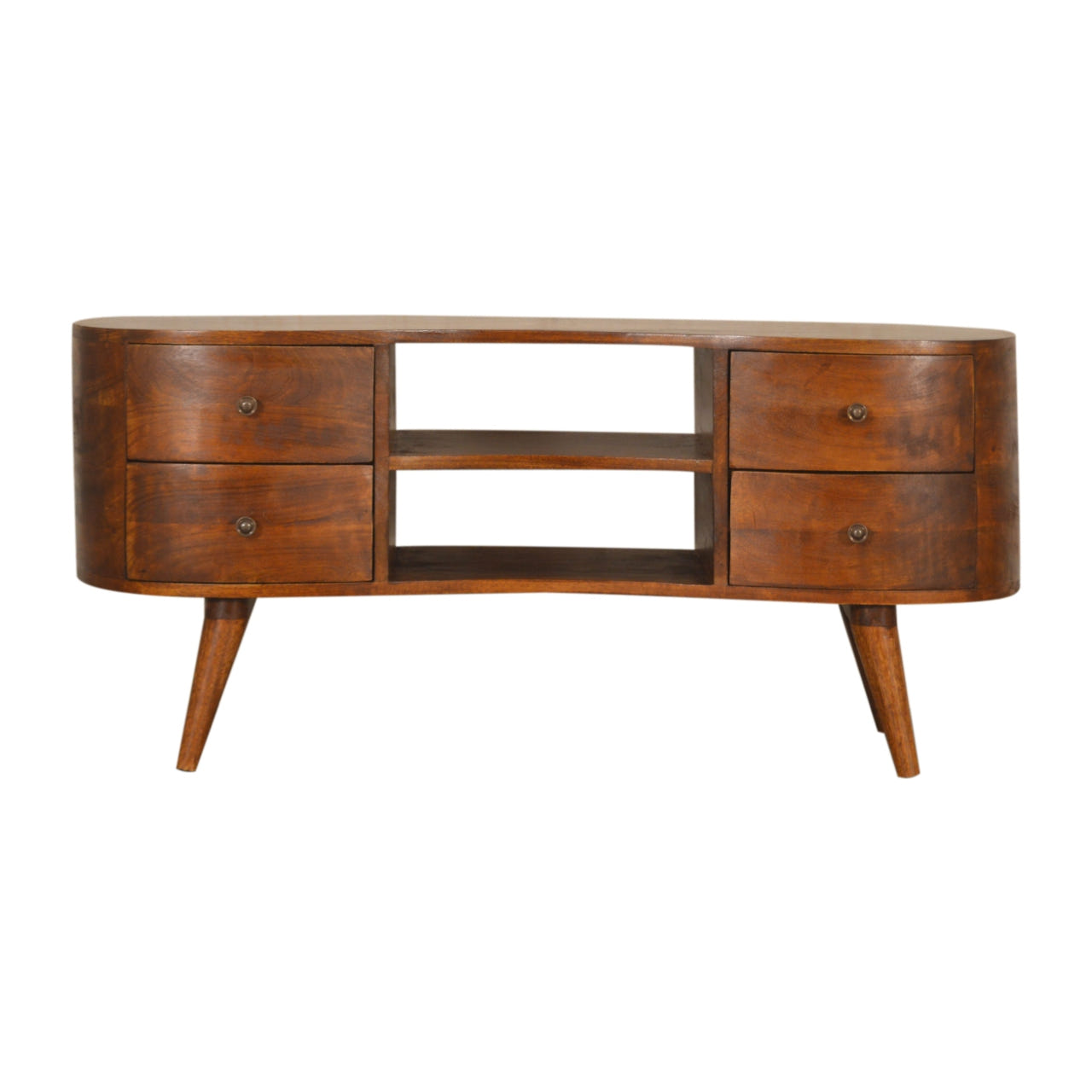 Chestnut Wave Entertainment Unit Chest of Drawers