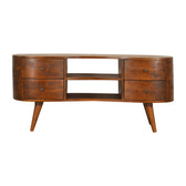 Chestnut Wave Entertainment Unit Chest of Drawers