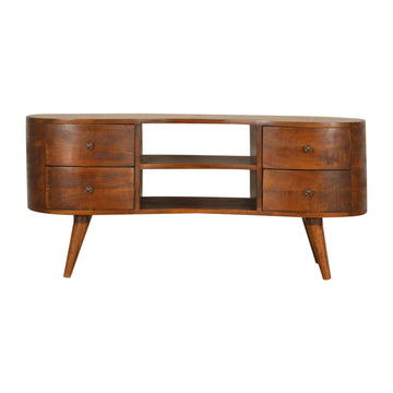 Chestnut Wave Entertainment Unit Chest of Drawers