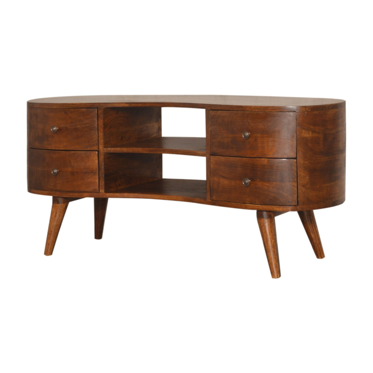 Chestnut Wave Entertainment Unit Chest of Drawers