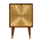 Manila Gold Bedside Table | Chestnut Solid Mango Wood