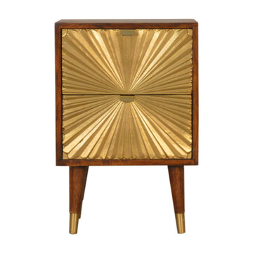 Manila Gold Bedside Table | Chestnut Solid Mango Wood