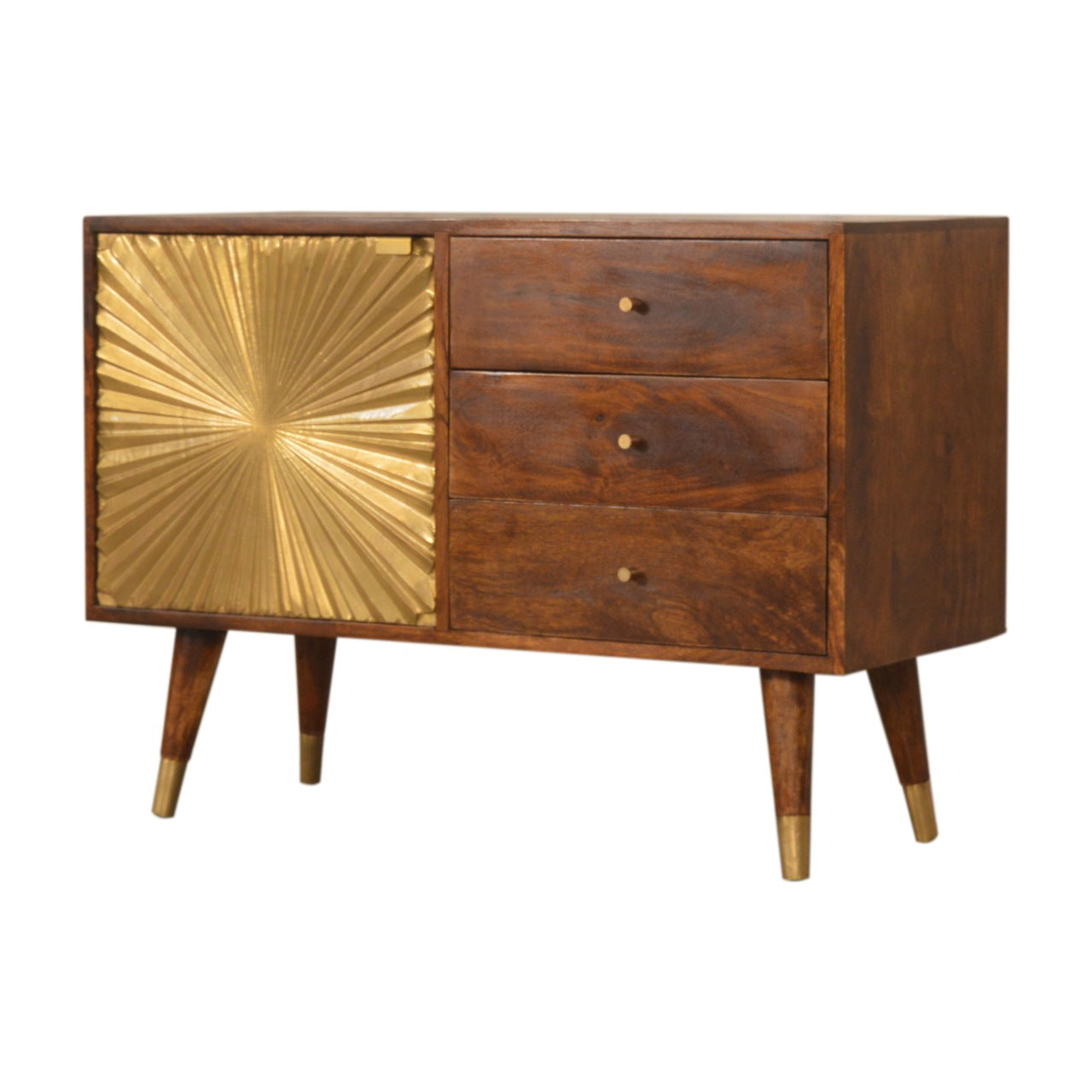 Manila Gold Sideboard Chest of Drawers | Chestnut Solid Mango Wood