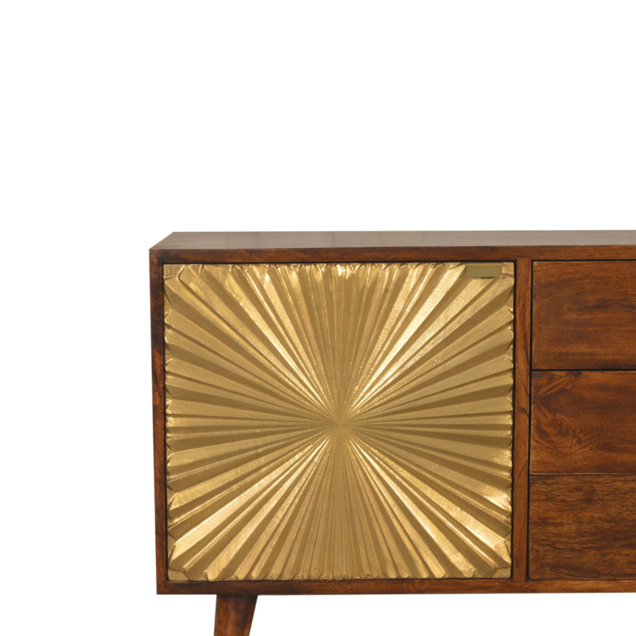 Manila Gold Sideboard Chest of Drawers | Chestnut Solid Mango Wood