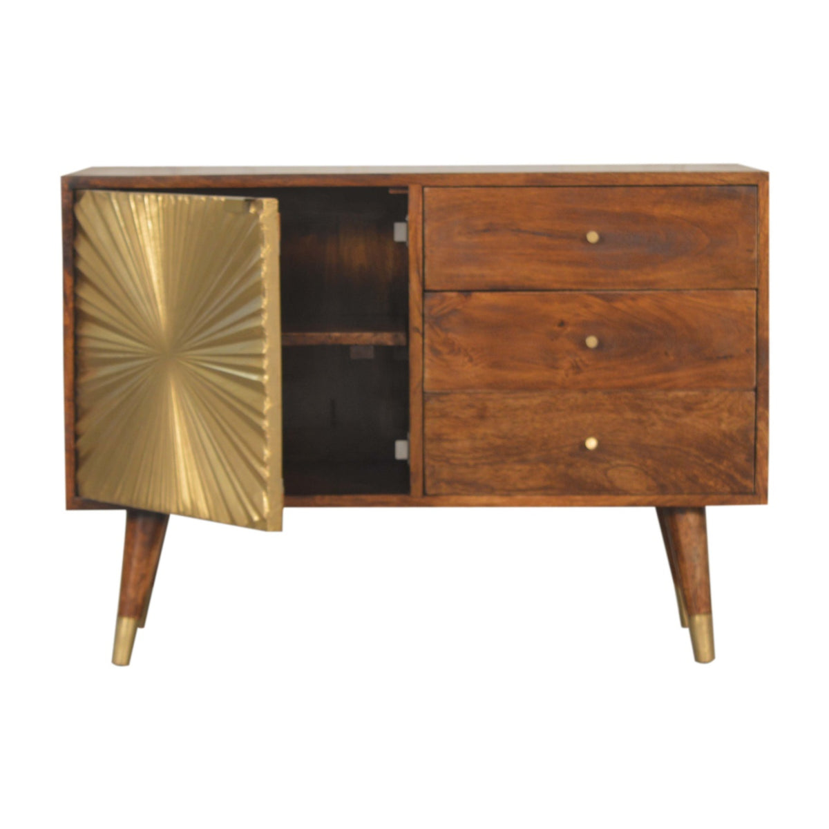 Manila Gold Sideboard Chest of Drawers | Chestnut Solid Mango Wood