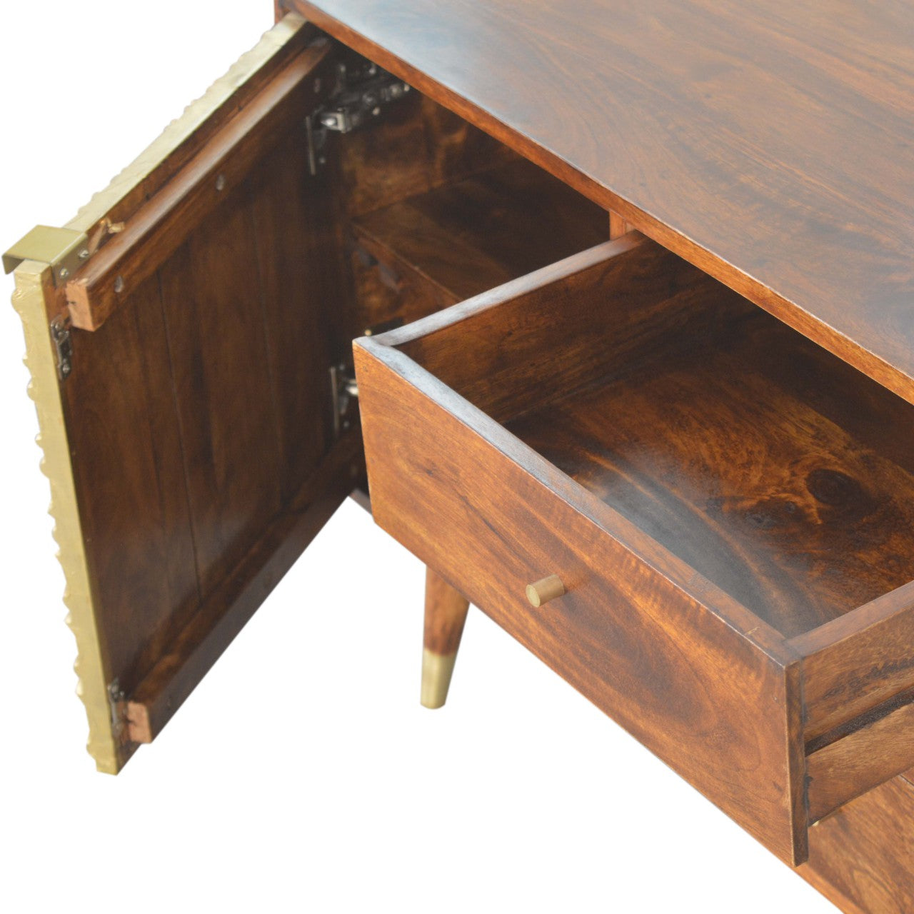 Manila Gold Sideboard Chest of Drawers | Chestnut Solid Mango Wood