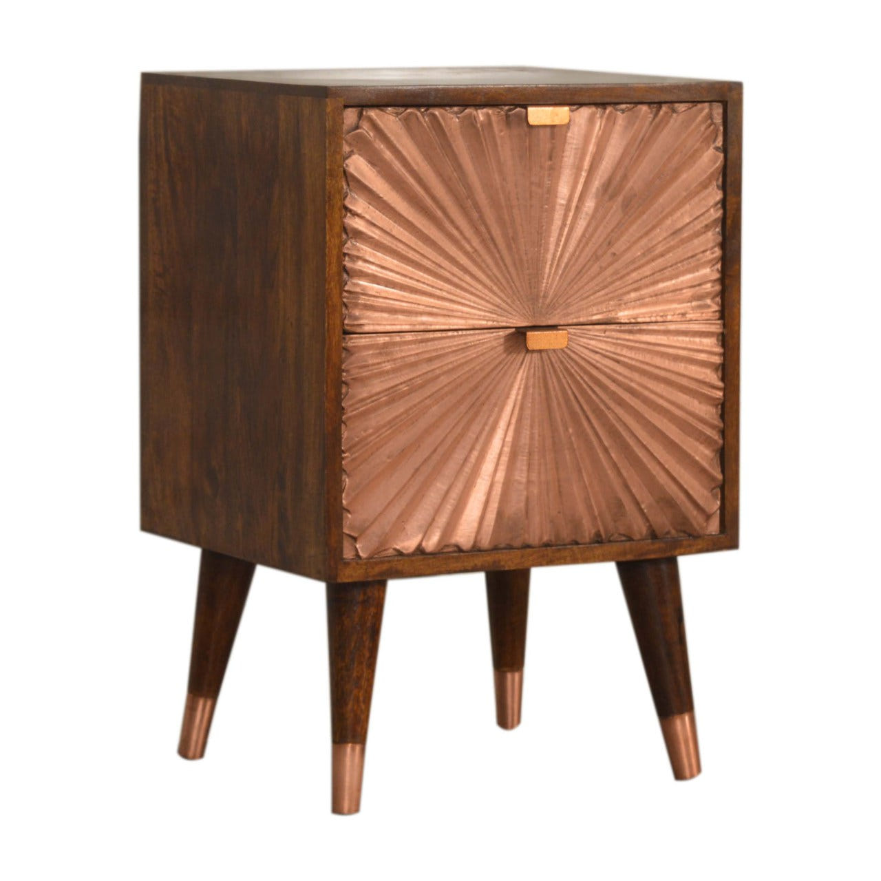 Manila Copper Bedside Table | Chestnut Mango Wood