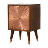 Manila Copper Bedside Table | Chestnut Mango Wood