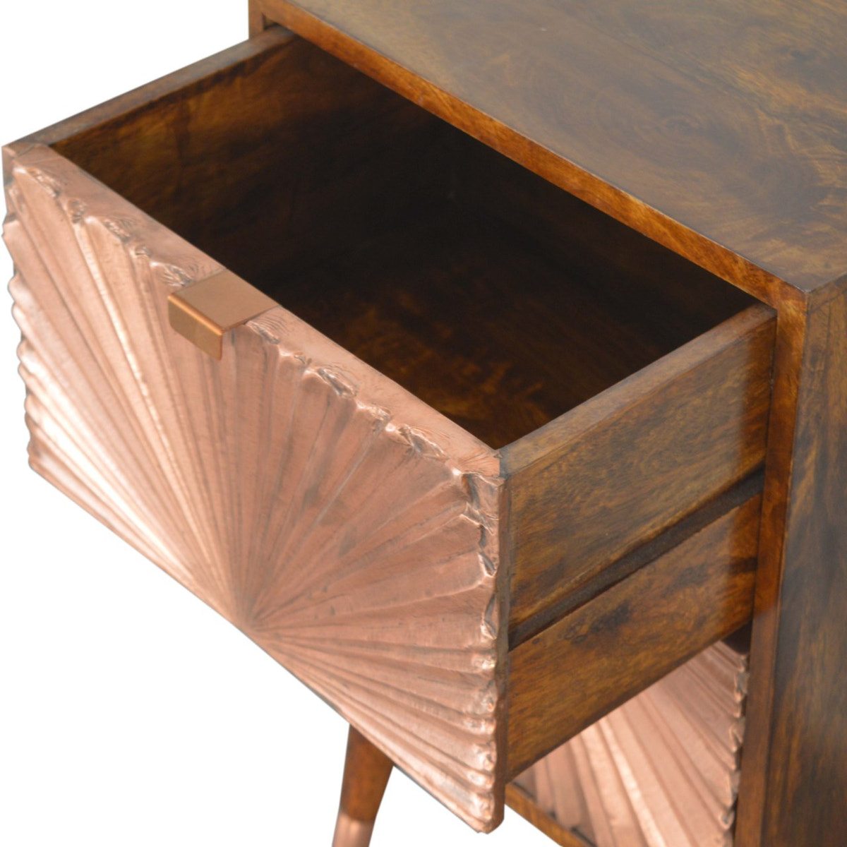 Manila Copper Bedside Table | Chestnut Mango Wood