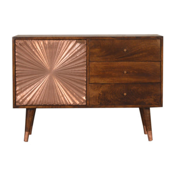Manila Copper Sideboard Chest of Drawers | Chestnut Solid Mango Wood