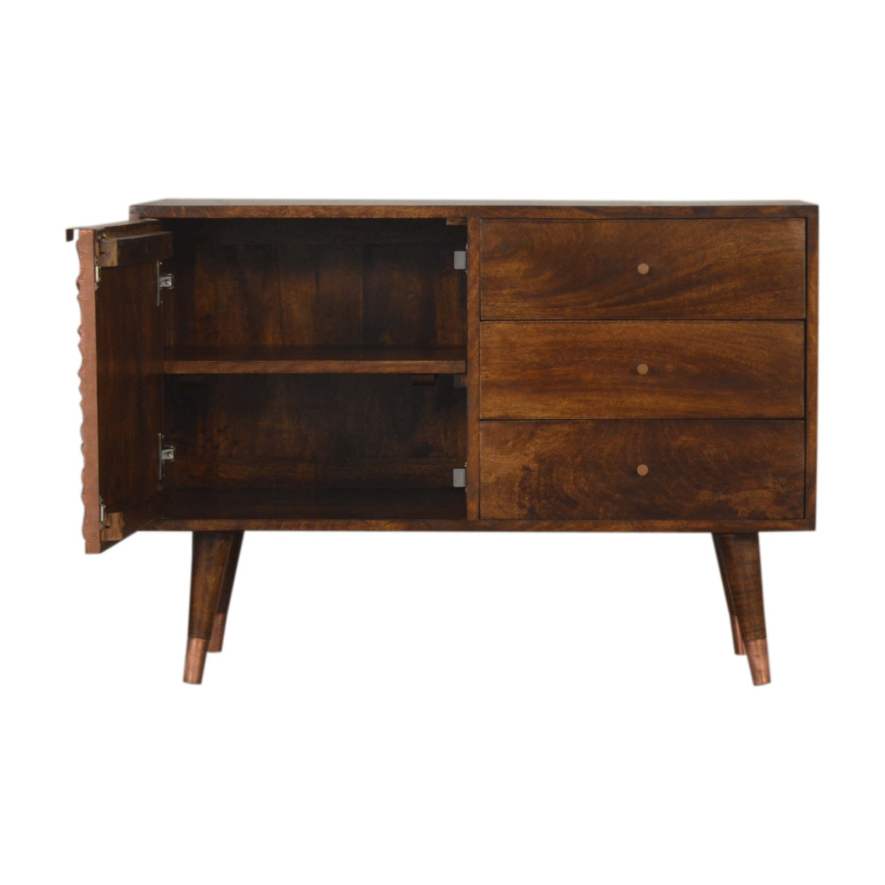 Manila Copper Sideboard Chest of Drawers | Chestnut Solid Mango Wood