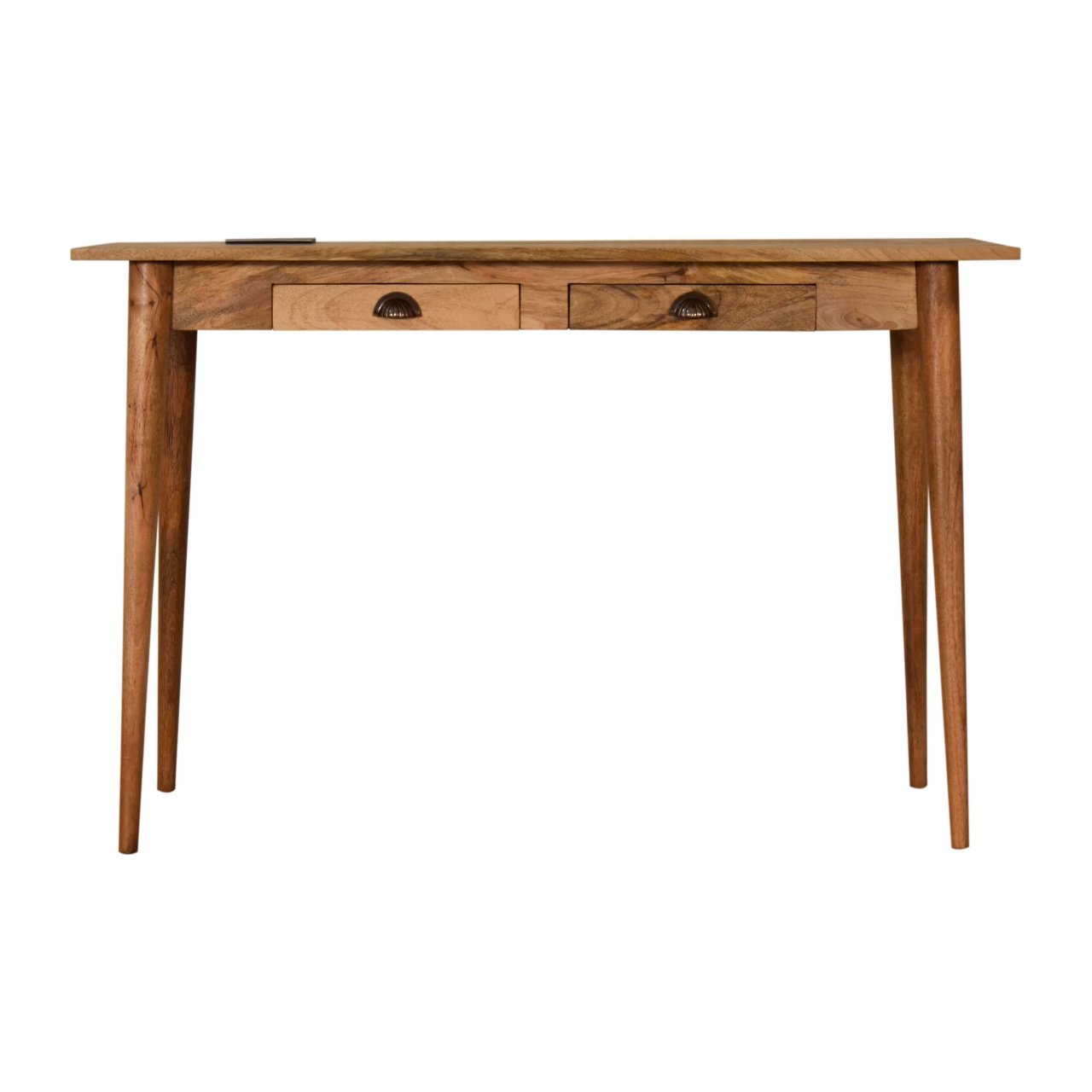 2-Drawer Cable Writing Desk | Oak-Ish Mango Wood