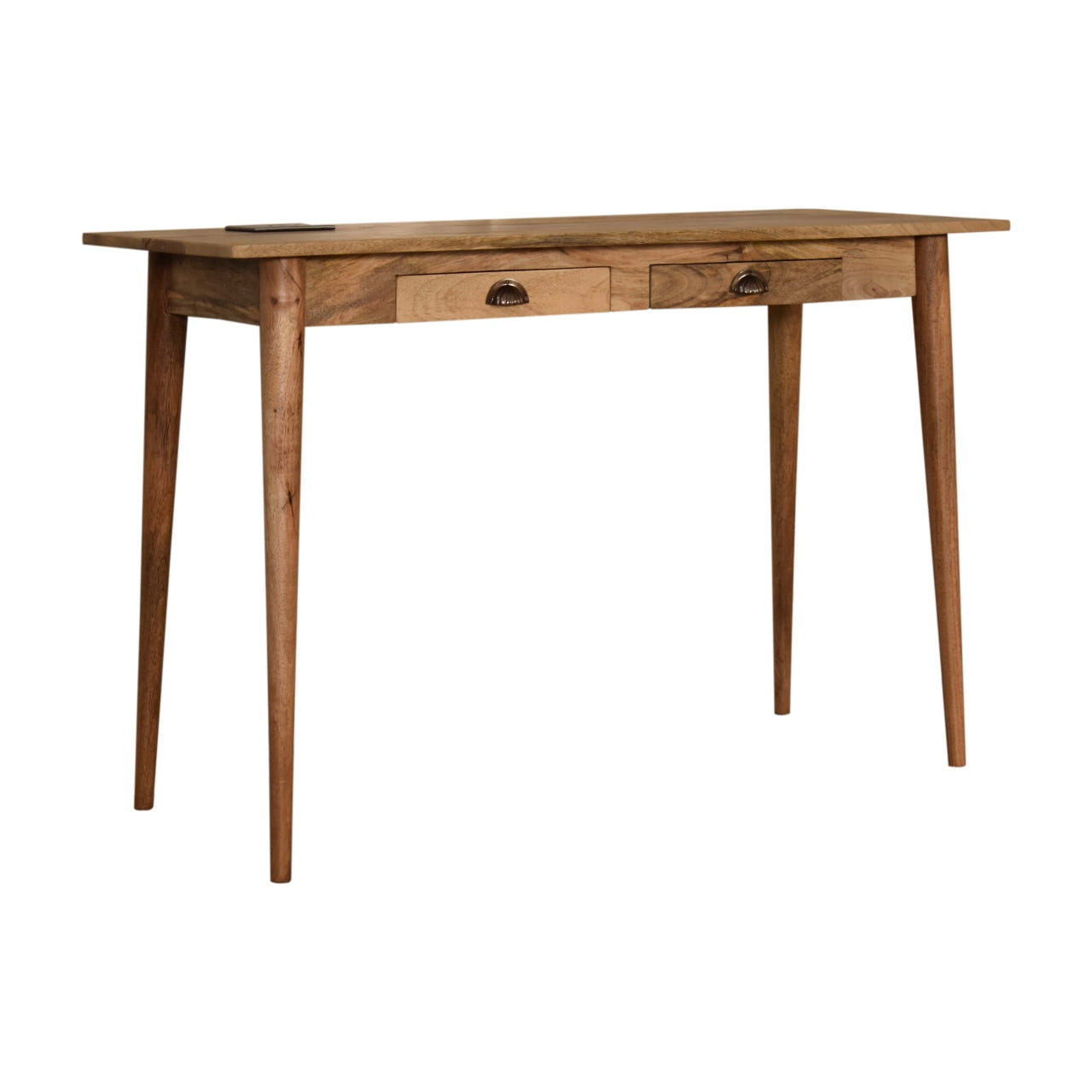 2-Drawer Cable Writing Desk | Oak-Ish Mango Wood