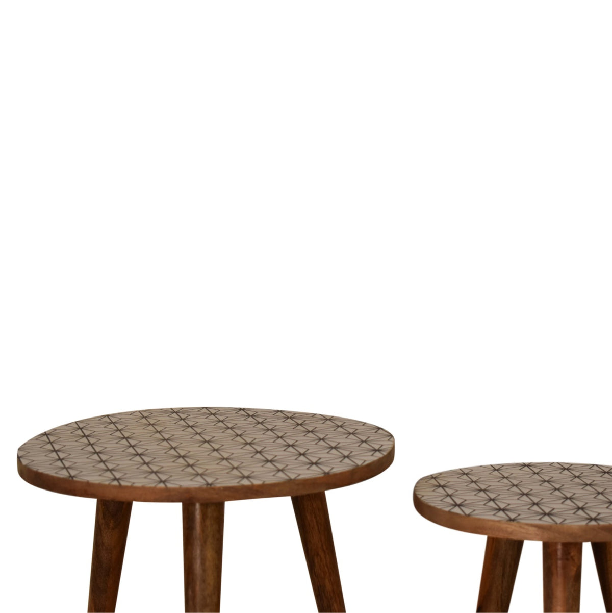 Prima Nesting Stools Footstool | Oak Mango Wood