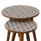 Prima Nesting Stools Footstool | Oak Mango Wood