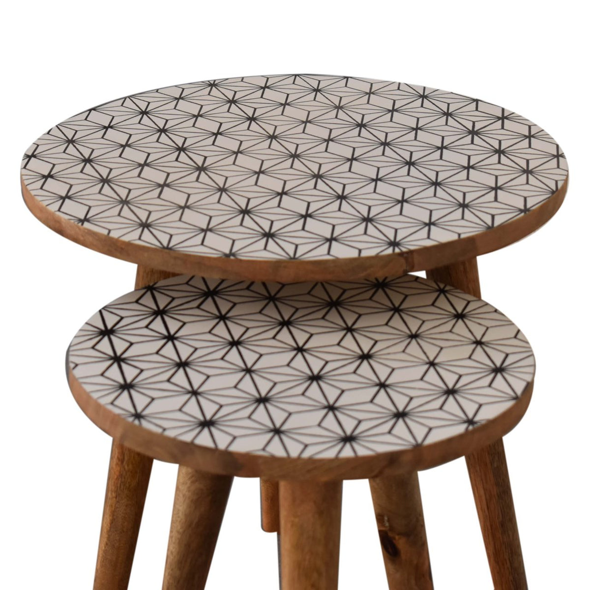 Prima Nesting Stools Footstool | Oak Mango Wood