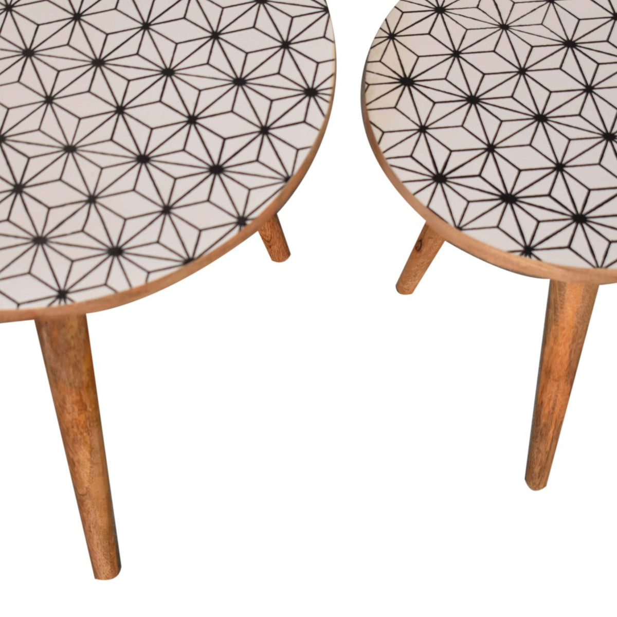 Prima Nesting Stools Footstool | Oak Mango Wood