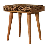 Leopard Velvet Tray Style Footstool