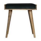 Emerald Velvet Tray Style Footstool | Cotton Velvet
