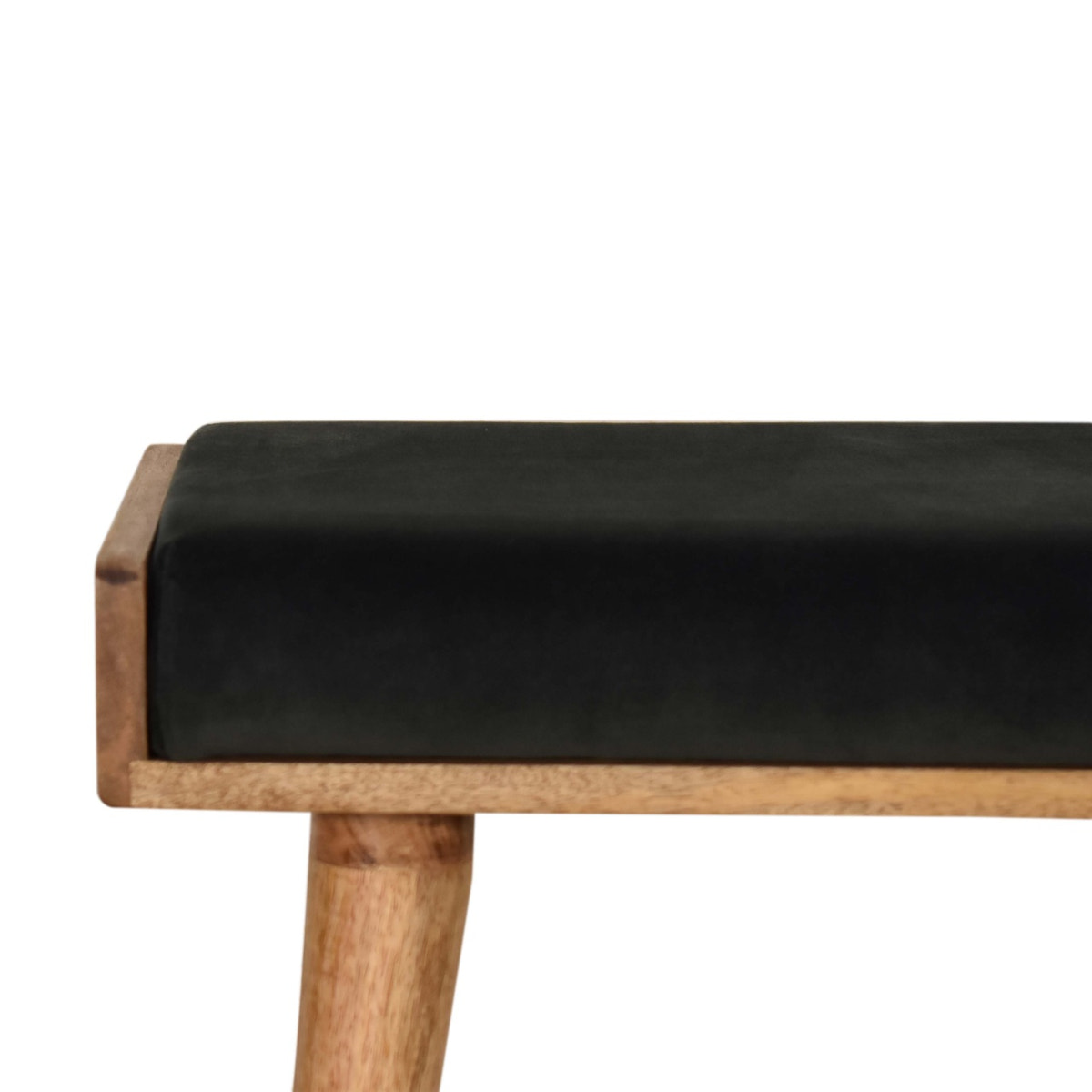 Emerald Velvet Tray Style Footstool | Cotton Velvet