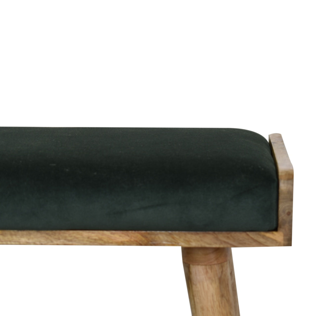 Emerald Velvet Tray Style Footstool | Cotton Velvet