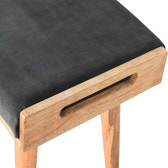 Emerald Velvet Tray Style Footstool | Cotton Velvet